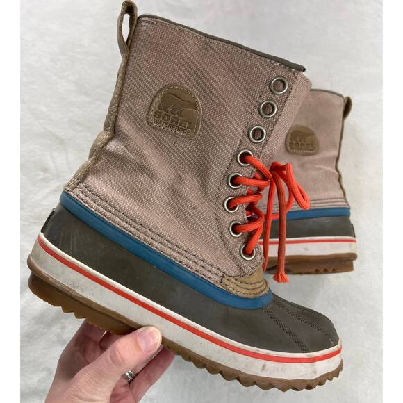 Sorel Premium Canvas Waterproof Boots Women's Winter Snow Lace Up Cold Weather - Picture 1 of 8